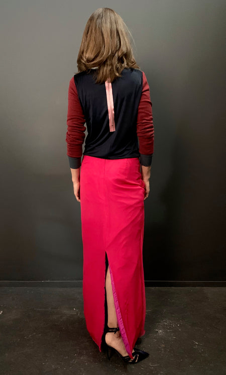 Draped Maxi Column Skirt