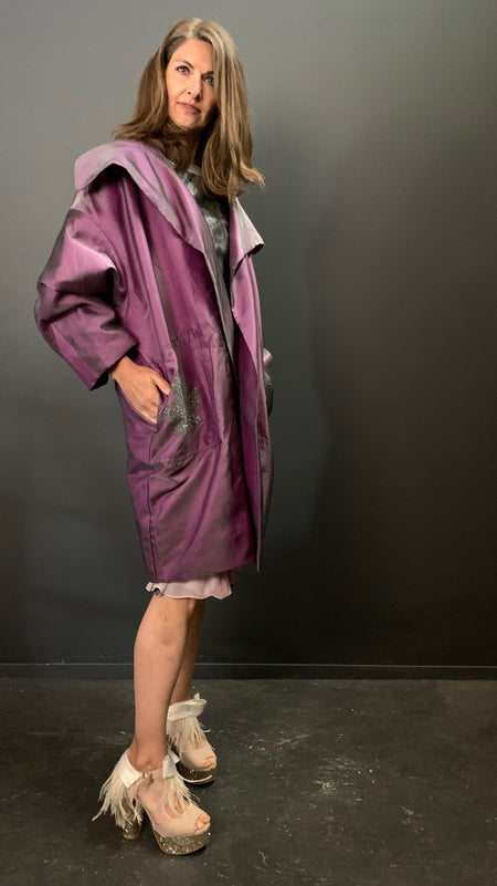 Oversized balmacaan opera jacket (Magenta)