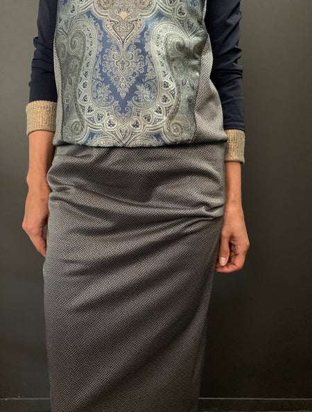 Courtney Metallic Print Jersey Skirt