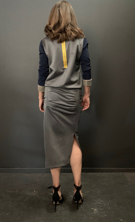 Courtney Metallic Print Jersey Skirt