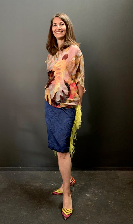 Embossed Feather Skirt
