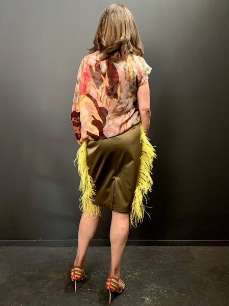 Embossed Feather Skirt