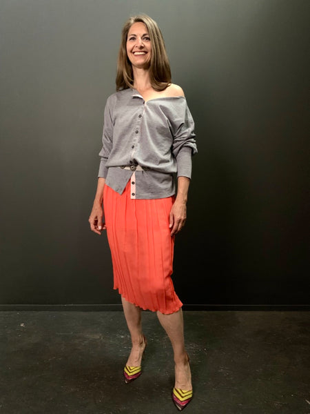 Technical Stretch Slim Pleat Skirt