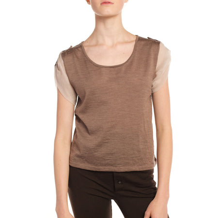 Chiffon Underlay Knit Tee