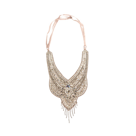 Crystal Fringe Bib Neckpiece (2 backing colour options)