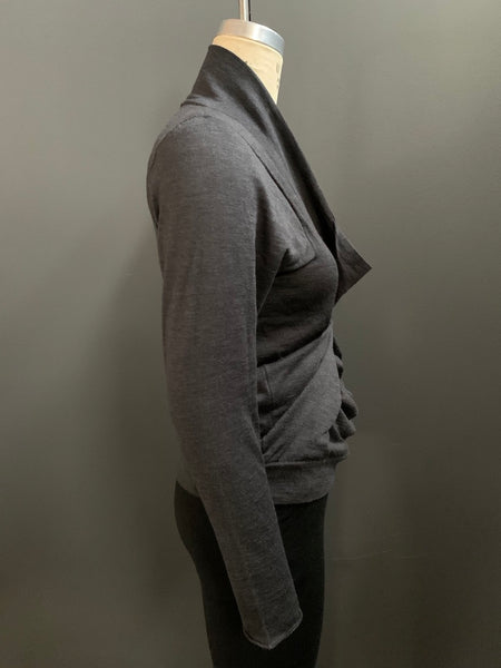 Tacked Drape Long Sleeve Cowl Neck Top (Also Available in Graphite)