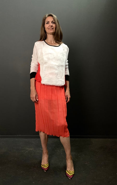 Technical Stretch Slim Pleat Skirt