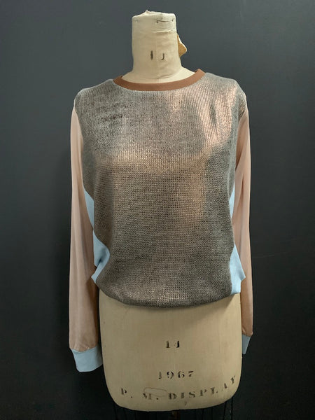 Bespoke Laminated Knit/Jersey Sweatshirt- M