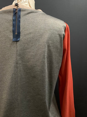 Bespoke Faux Fur Sequin Silk/Jersey Sweatshirt- L