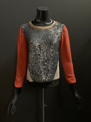 Bespoke Metallic Sequin Jersey Sweatshirt- XS