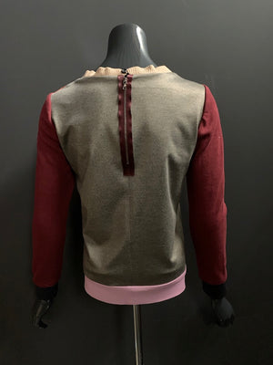 Bespoke Embroidered Lace Jersey Sweatshirt- S