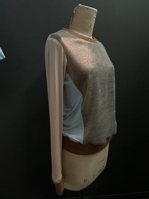 Bespoke Laminated Knit/Jersey Sweatshirt- M