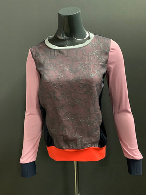 Bespoke Chiffon Sequin Tulle Underlay Jersey Sweatshirt- XS