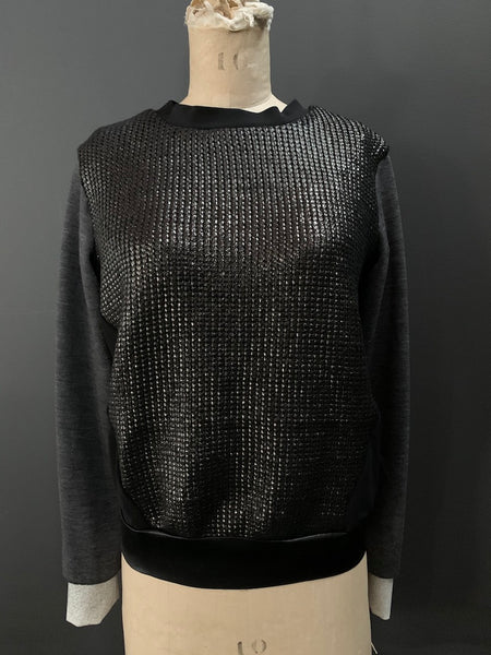 Bespoke Laminated Knit Viscose Jersey Sweatshirt- M