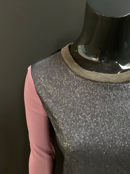 Bespoke Chiffon Sequin Overlay Jersey Sweatshirt-XS