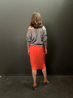 Technical Stretch Slim Pleat Skirt